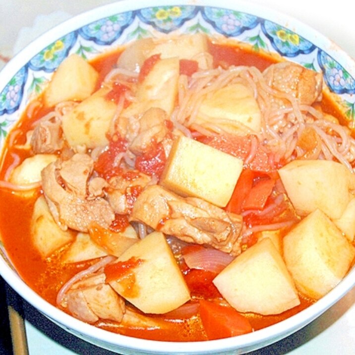 ちょっとイタリアンに!トマトとチキンの肉じゃが風♪